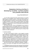 Assessing training priorities in developing countries: current practice and possible alternatives