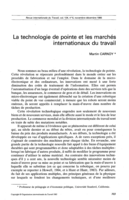 La technologie de pointe et les marchés internationaux du travail