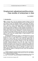 Employment adjustment and the unions: case studies of enterprises in Asia