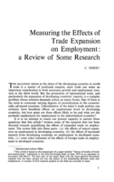 Measuring the effects of trade expansion on employment: a review of some research
