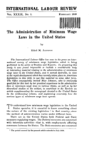 The administration of minimum wage laws in the United States
