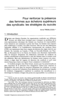 Pour renforcer la présence des femmes aux échelons supérieurs des syndicats: les stratégies du succès