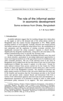 The role of the informal sector in economic development: some evidence from Dhaka, Bangladesh