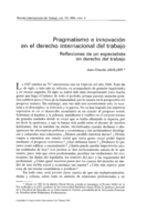 Pragmatismo e innovación en el derecho internacional del trabajo: reflexiones de un especialista en derecho del trabajo