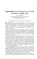 L'agriculture et le niveau de vie rural en URSS depuis 1917
