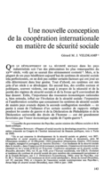 Une nouvelle conception de la coopération internationale en matière de sécurité sociale