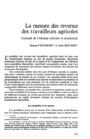 La mesure des revenus des travailleurs agricoles: exemple de l'Afrique centrale et occidentale