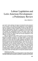 Labour legislation and Latin American development: a preliminary review