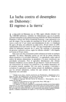 La lucha contro el desempleo en Dahomey: el regreso a la tierra