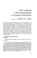 Post scríptum a «El industrialismo y el hombre industrial»