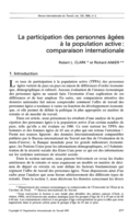 La participation des personnes âgées à la population active: comparaison internationale