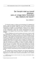 De l'emploi total au travail atypique: vers un virage dans l'évolution des relations de travail?