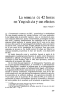 La semana de 42 horas en Yugoslavia y sus efectos