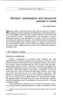 Workers' participation and personnel policies in Israel