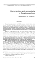 Remuneration and productivity in soviet agriculture