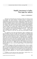 Health insurance in India: the case for reform