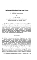 Industrial rehabilitation units: a British Experiment