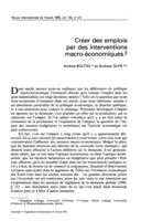 Créer des emplois par des interventions macro-économiques?