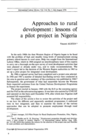 Approaches to rural development: lessons of a pilot project in Nigeria