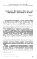 L'indexation des salaires dans les pays industriels à économie de marché