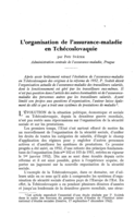 L'organisation de l'assurance-maladie en Tchécoslovaquie