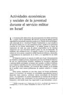 Actividades económicas y sociales de la juventud durante el servicio militar en Israel