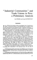 "Industrial communities" and trade unions in Peru: a preliminary analysis