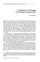 L'inégalité, le chômage et l'Europe d'aujourd'hui
