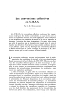 Les conventions collectives en URSS
