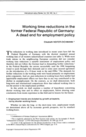 Working time reductions in the former Federal Republic of Germany: a dead end for employment policy