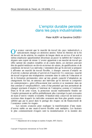 L'emploi durable persiste dans les pays industrialisés