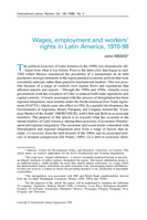Wages, employment and workers' rights in Latin America, 1970-98