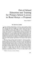 Out-of-school education and training for primary-school leavers in rural Kenya: a proposal