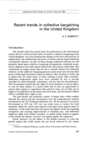Recent trends in collective bargaining in the United Kingdom
