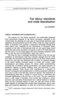 Fair labour standards and trade liberalisation