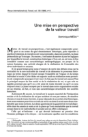Une mise en perspective de la valeur travail