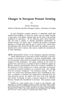 Changes in European peasant farming