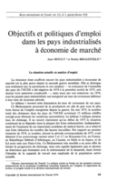 Objectifs et politiques d'emploi dans les pays industrialisés à économie de marché