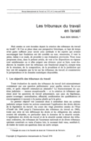Les tribunaux du travail en Israël