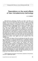 Speculations on the social effects of new microelectronics technology