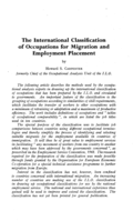 The International classification of occupations for migration and employment placement