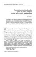 Requisitos institucionales para el pleno empleo en las economías adelantadas
