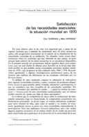 Satisfacción de las necesidades esenciales: la situación mundial en 1970