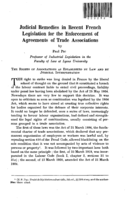 Judicial remedies in recent French legislation for the enforcement of agreements of trade associations