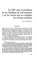 La OIT ante el problema de las banderas de conveniencia y de los navios que no cumplen las normas mínimas