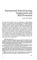 International subcontracting, employment and skill promotion
