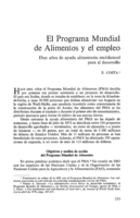 El Programa Mundial de Alimentos y el empleo: diez años de ayuda alimentaria multilateral para el desarrollo