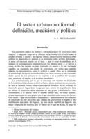 El sector urbano no formal: definición, medición y política