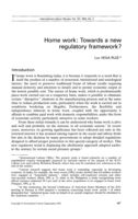 Home work: towards a new regulatory framework?