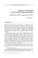 Salarios y motivación en el mercado laboral soviético: ¿por qué un "PIP" mejor que un "PIF"?